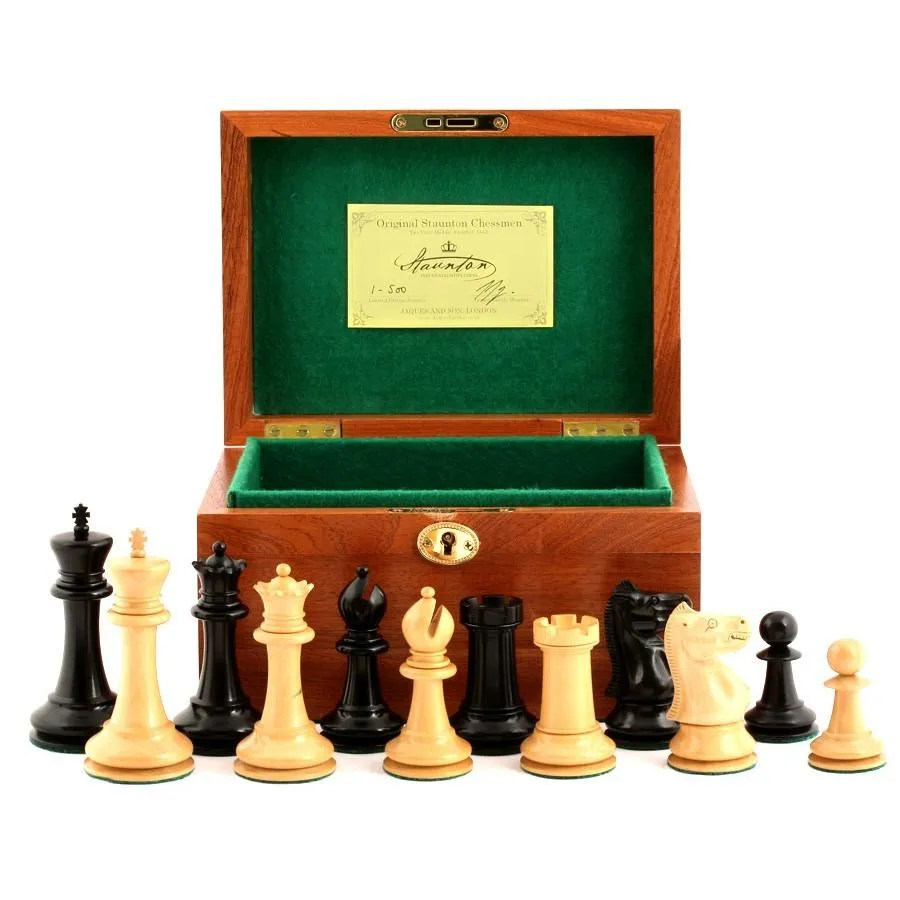 1890 Edition 4" Chess Set in Mahogany Box