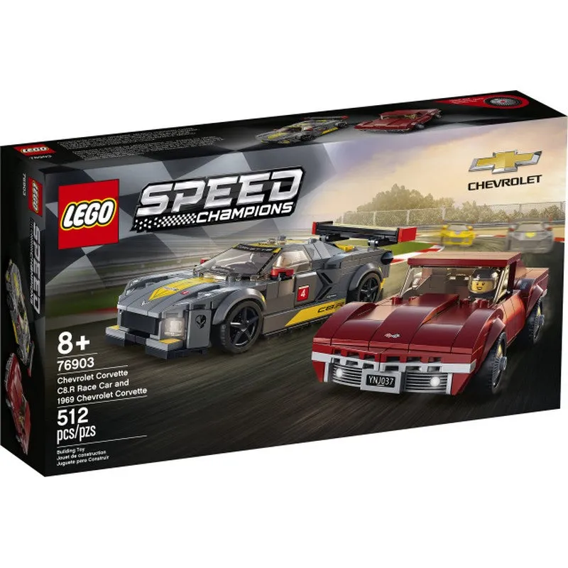 76903 LEGO® Speed Champions Chevrolet Corvette C8.R Race Car and 1968 Chevrolet Corvette