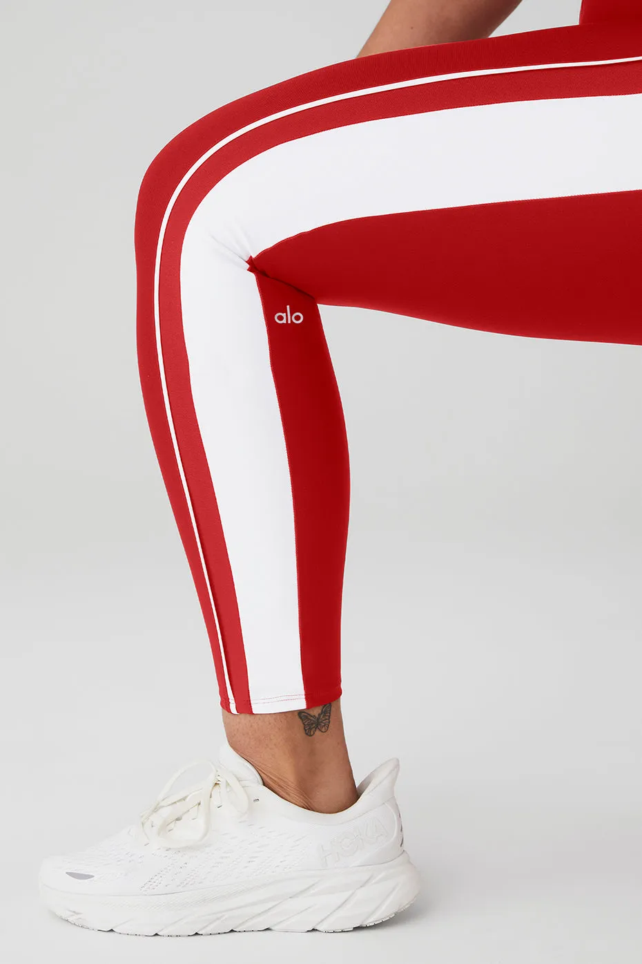 Airlift High-Waist 7/8 Car Club Legging - Classic Red/White