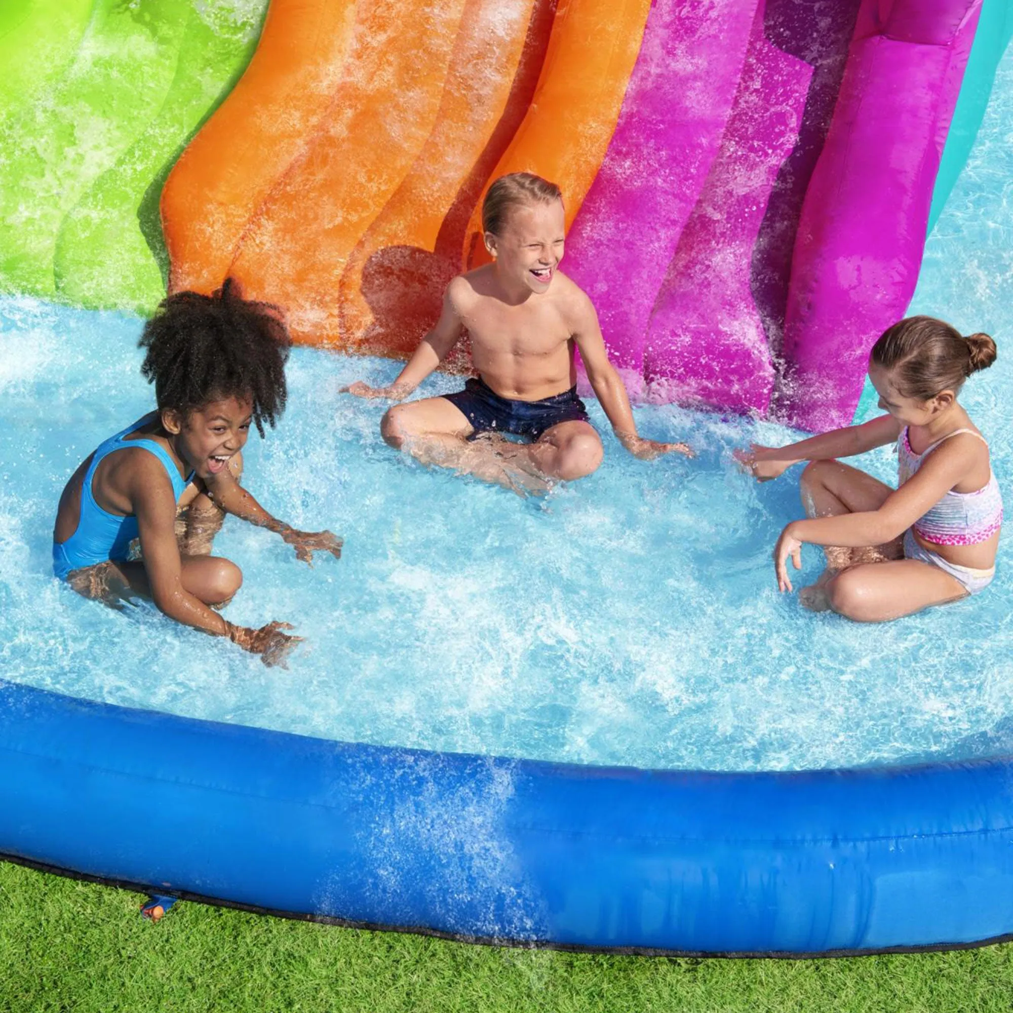 Bestway H2OGO! Triple Splash Course Inflatable Mega Water Park with Air Blower