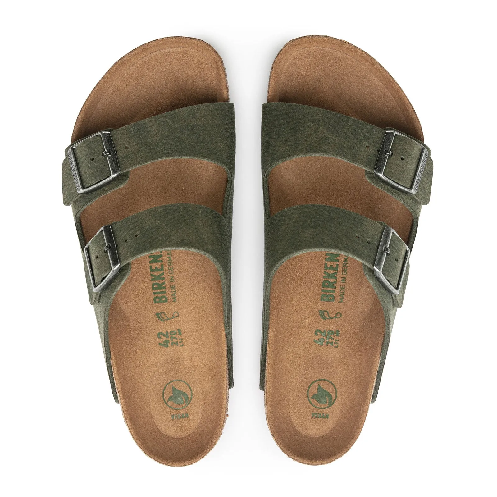 Birkenstock Arizona Vegan Slide Sandal (Men) - Desert Dust Thyme Birkibuc