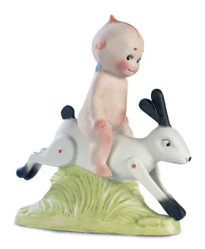 Bisque Kewpie Soldier Riding An Elephant