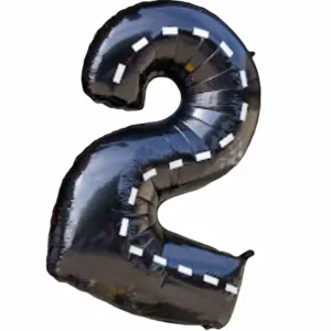 Black Race Car Tire Number 2 Balloon Kit | Various sizes