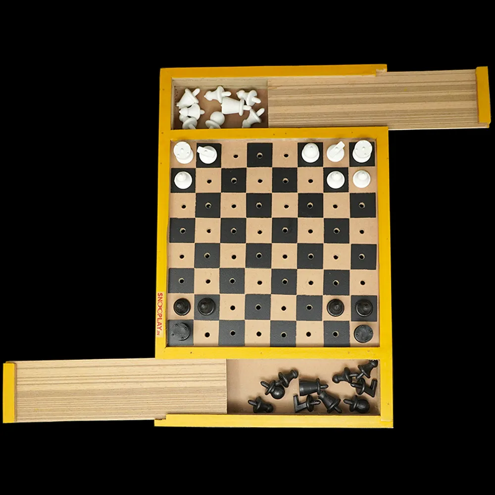 Braille Chess Board Game for The Blind (Hand Painted) Wooden Board Set