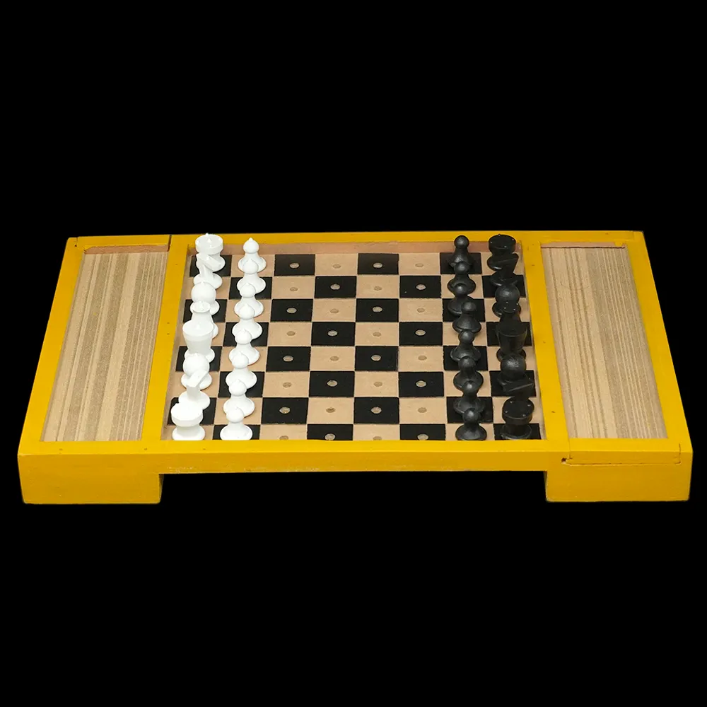 Braille Chess Board Game for The Blind (Hand Painted) Wooden Board Set