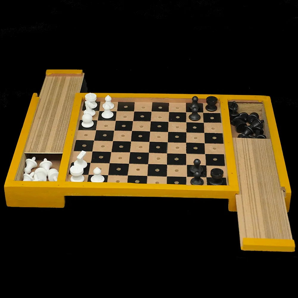 Braille Chess Board Game for The Blind (Hand Painted) Wooden Board Set