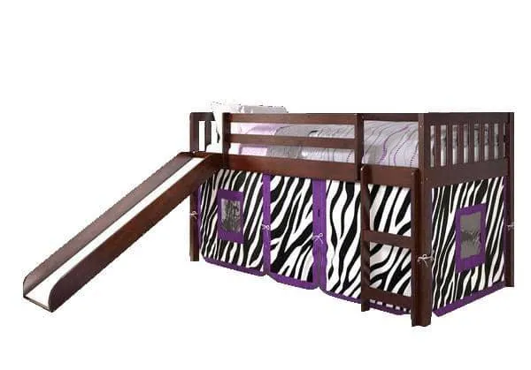 Chloe Loft with Slide & Purple Zebra Tent