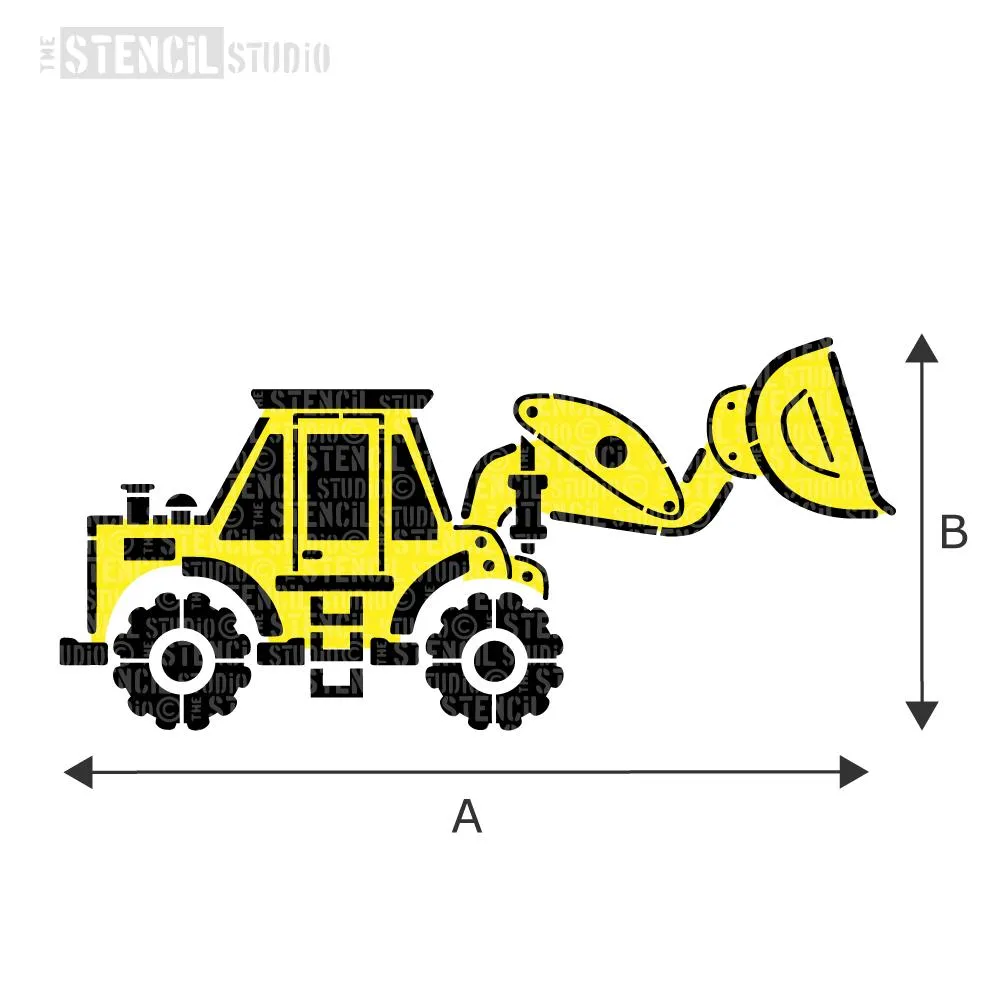 Construction Vehicles -Digger, Dumper Truck, Excavator & Mixer Lorry Stencils