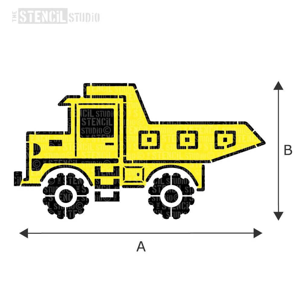 Construction Vehicles -Digger, Dumper Truck, Excavator & Mixer Lorry Stencils