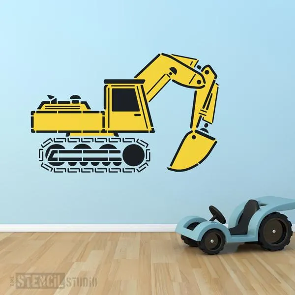 Construction Vehicles -Digger, Dumper Truck, Excavator & Mixer Lorry Stencils