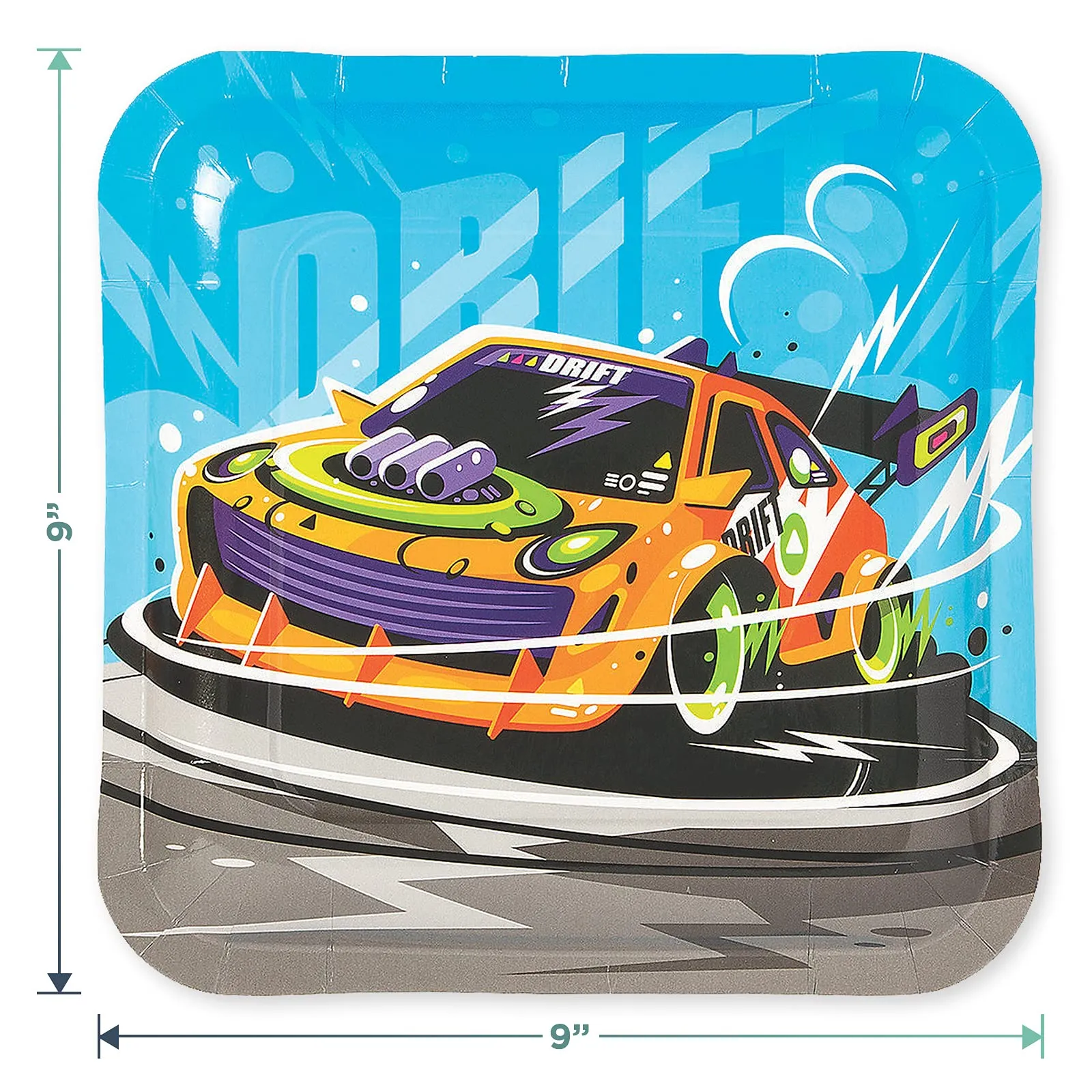 Dirt Bike Party & Hot Race Car Paper Dinner Plates and Lunch Napkins (Serves 16)