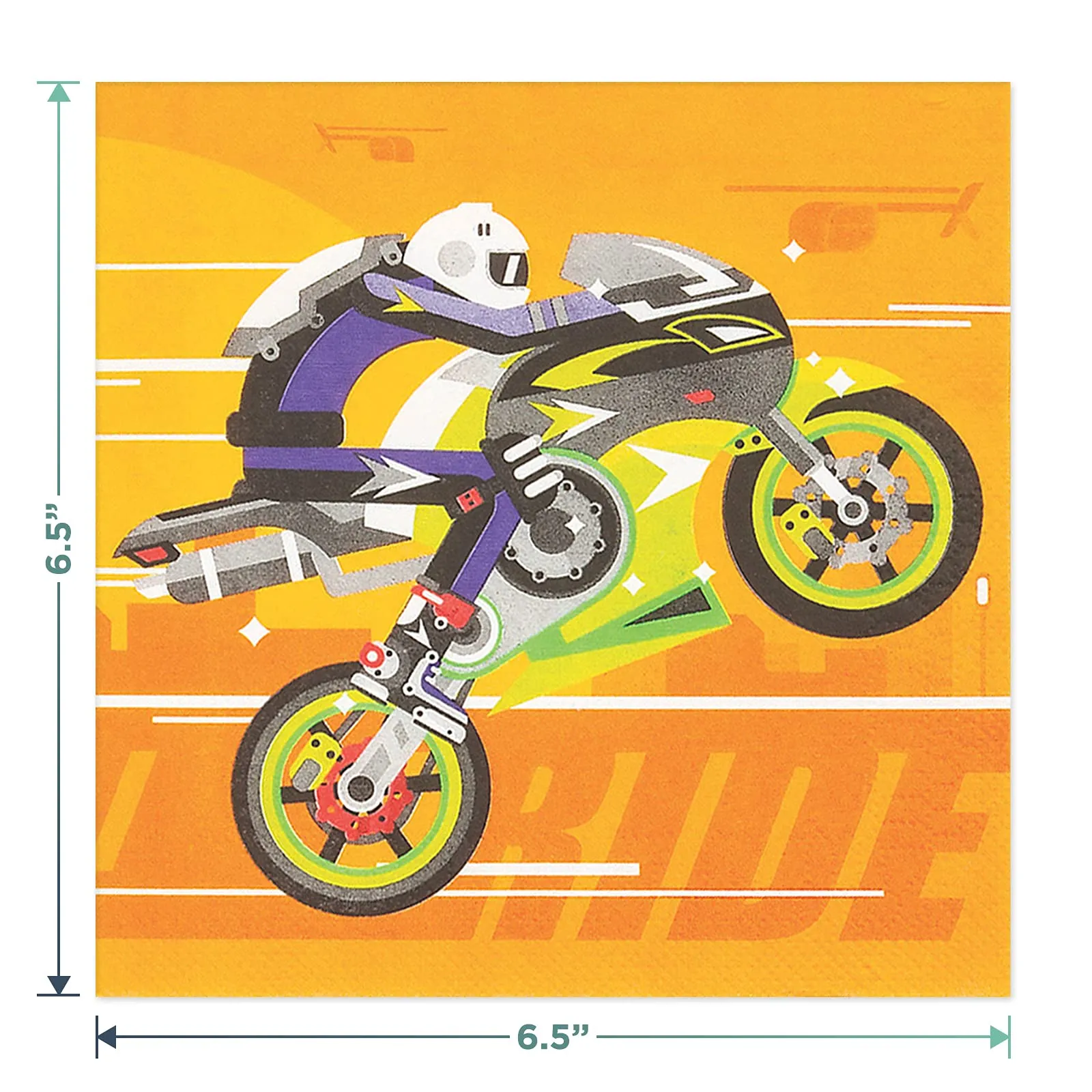 Dirt Bike Party & Hot Race Car Paper Dinner Plates and Lunch Napkins (Serves 16)