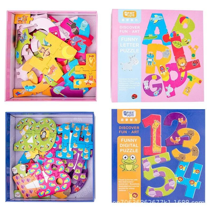 Early Learning Game  Kids Cognition Puzzles Toys Educational Toy Early Education Numbers and Letters Fun Learning for Children