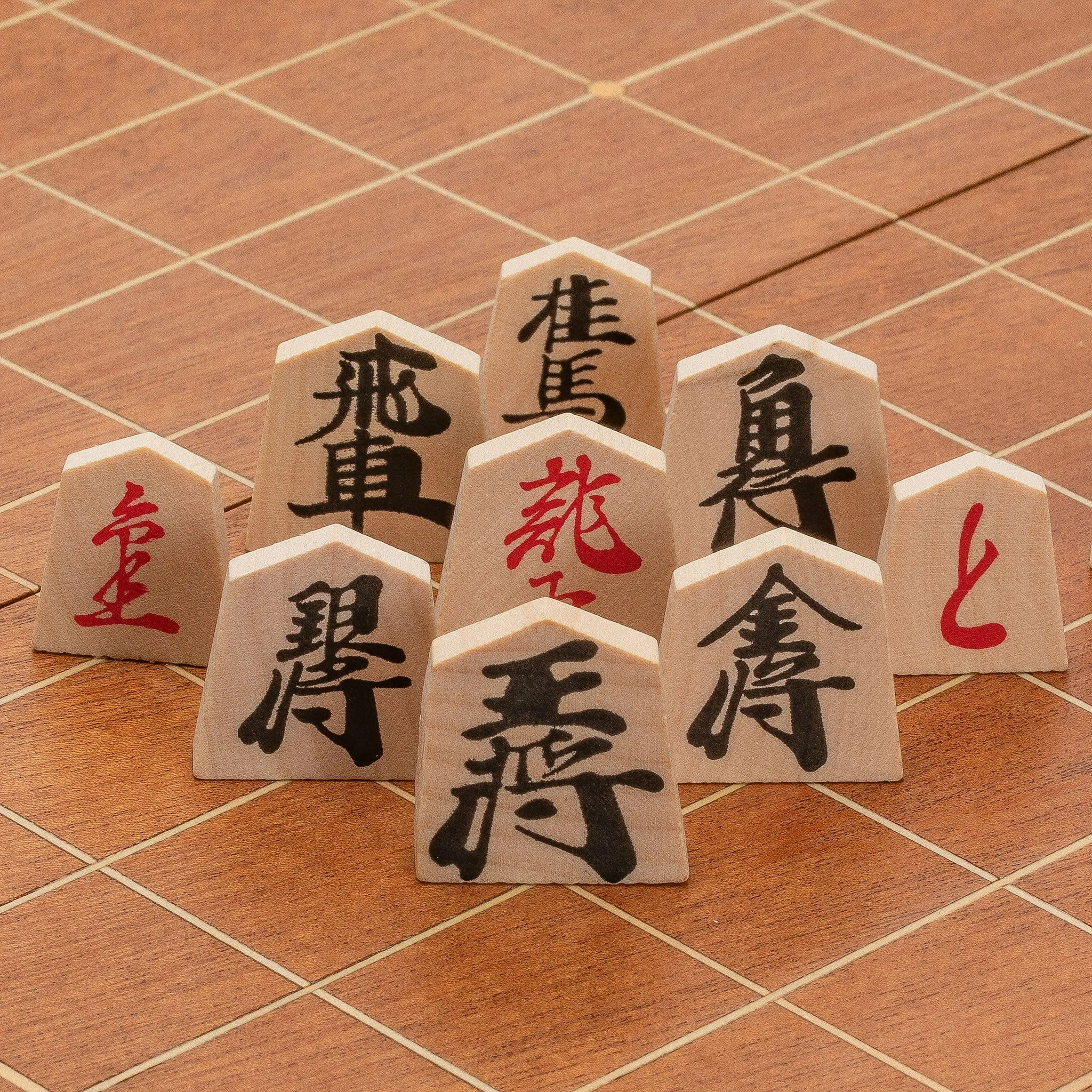 Folding Wooden Shogi Japanese Chess Game Set - 12.7"