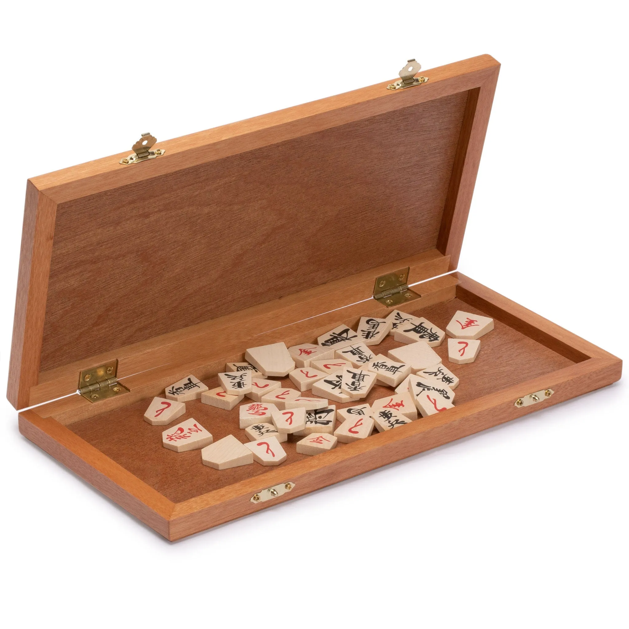 Folding Wooden Shogi Japanese Chess Game Set - 12.7"