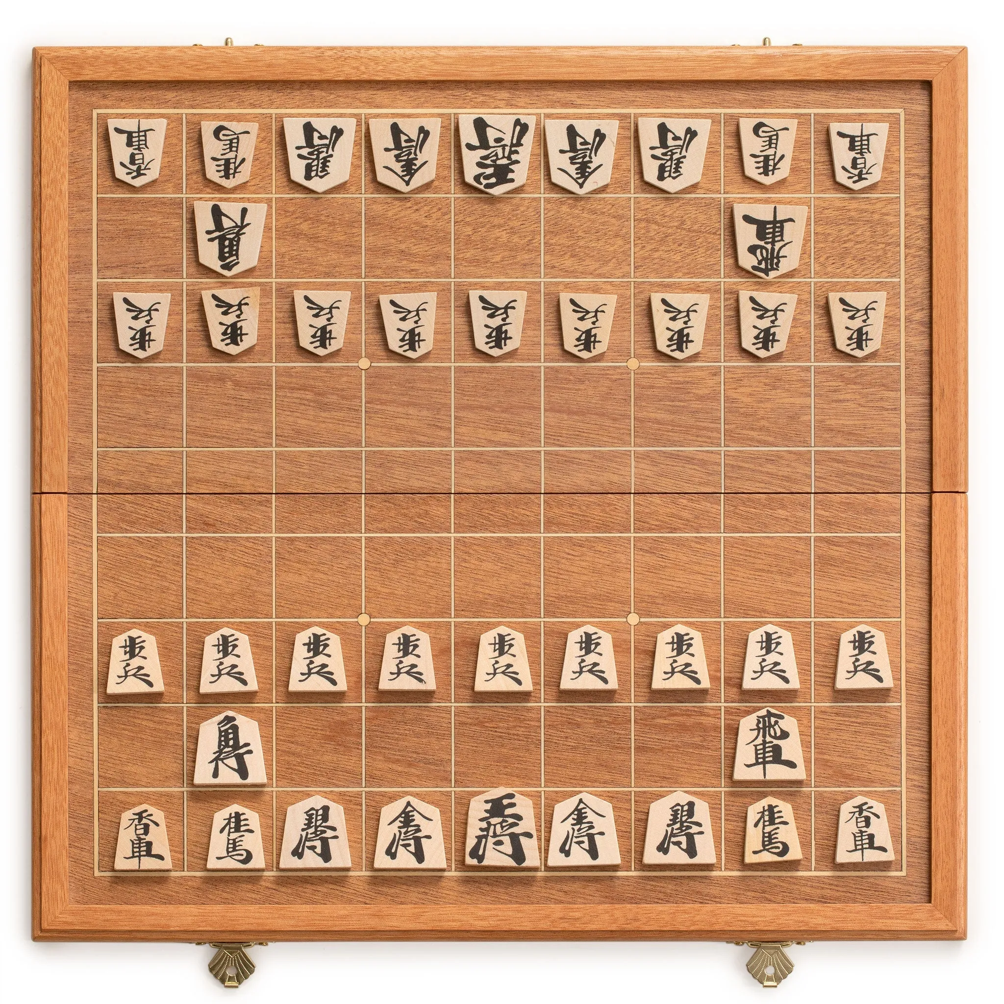 Folding Wooden Shogi Japanese Chess Game Set - 12.7"