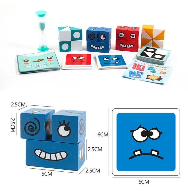 Geometric Emoji Cube game - Montessori Educational Toys