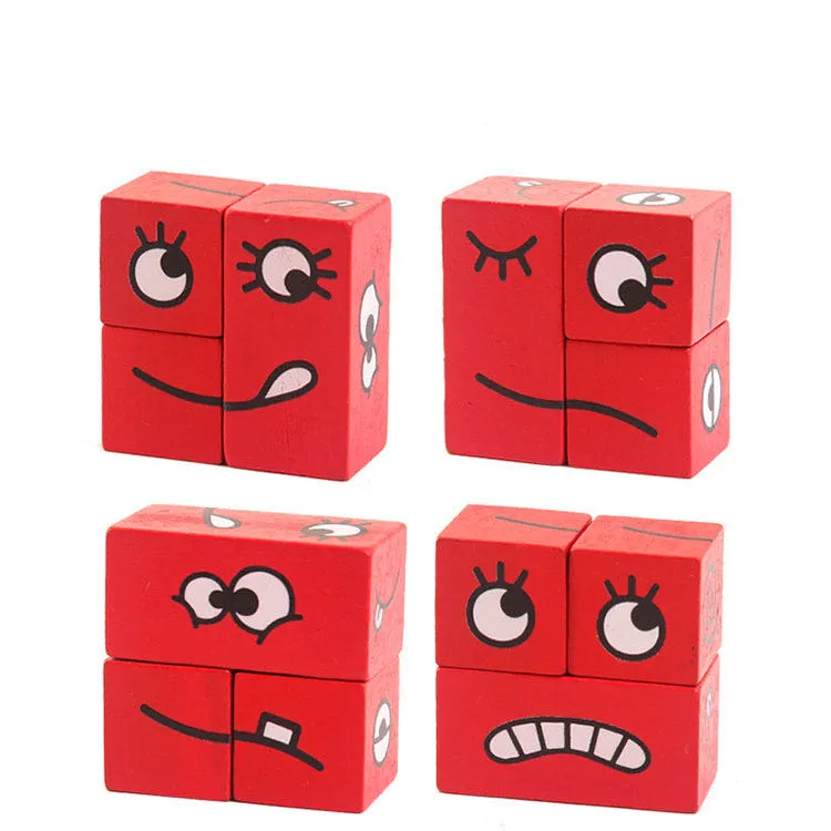 Geometric Emoji Cube game - Montessori Educational Toys