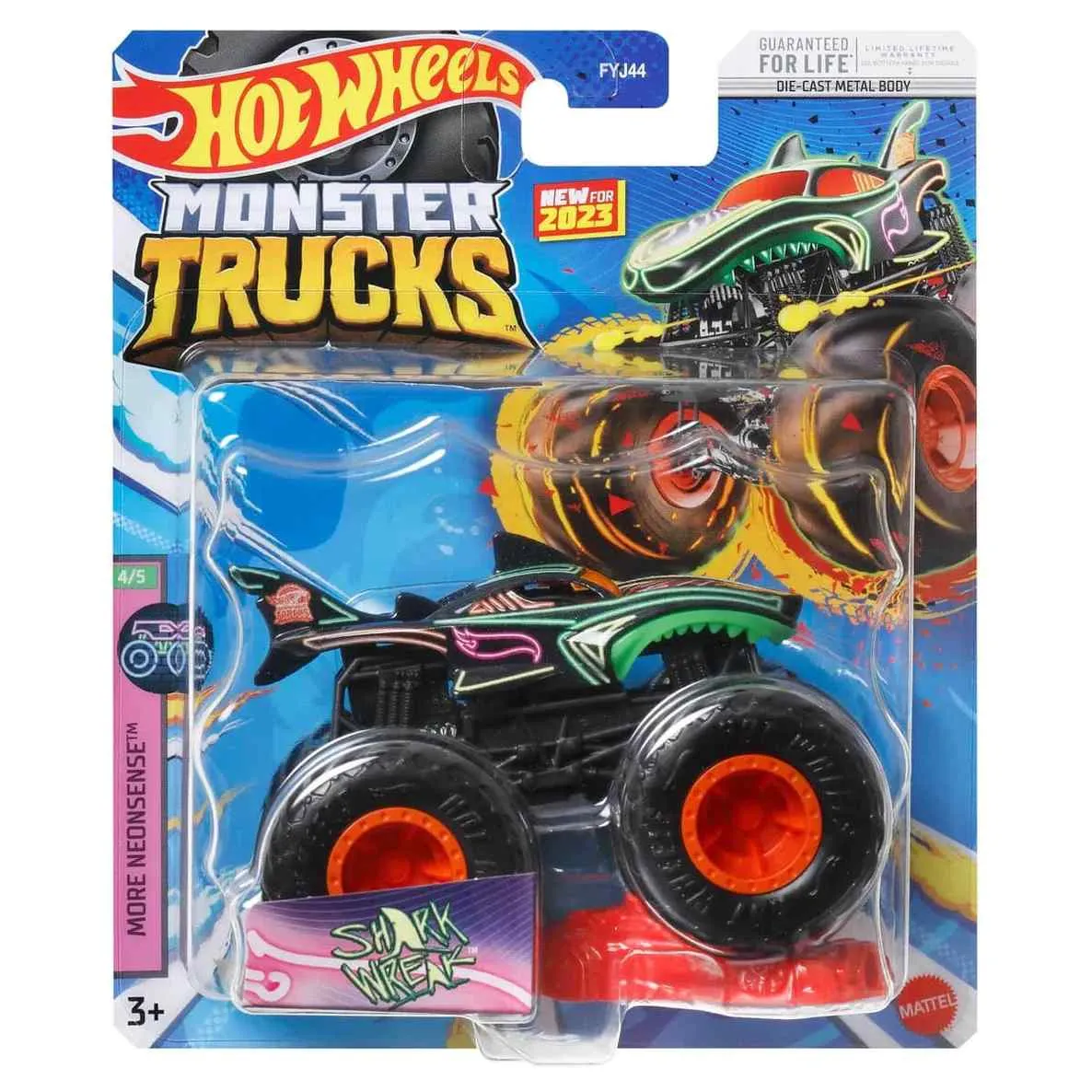 Hot Wheels 1:64 Monster Trucks 2023 More Neonsense 4/5 Shark Wreak