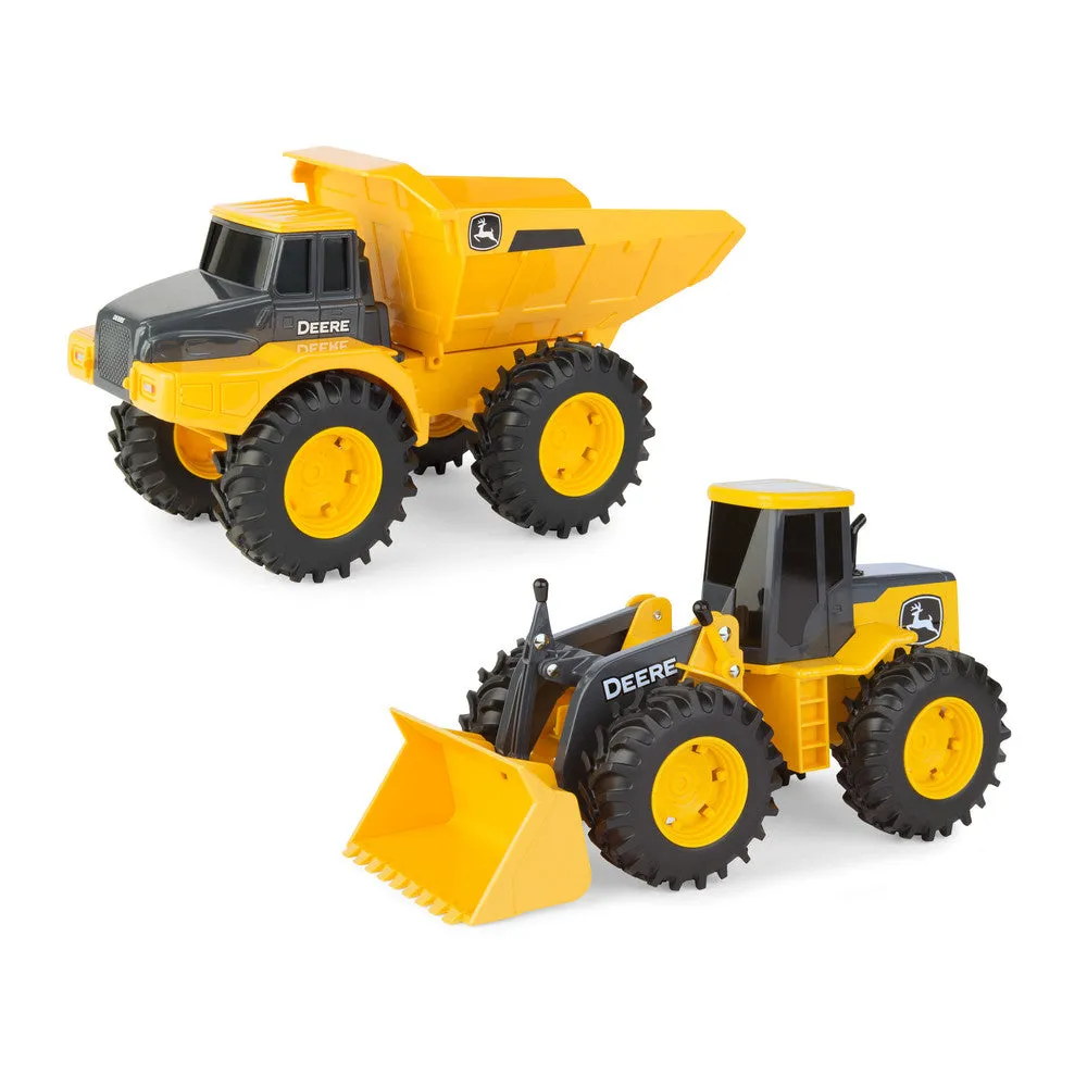 John Deere 28cm Dump Truck & Wheel Loader Toy Assortment