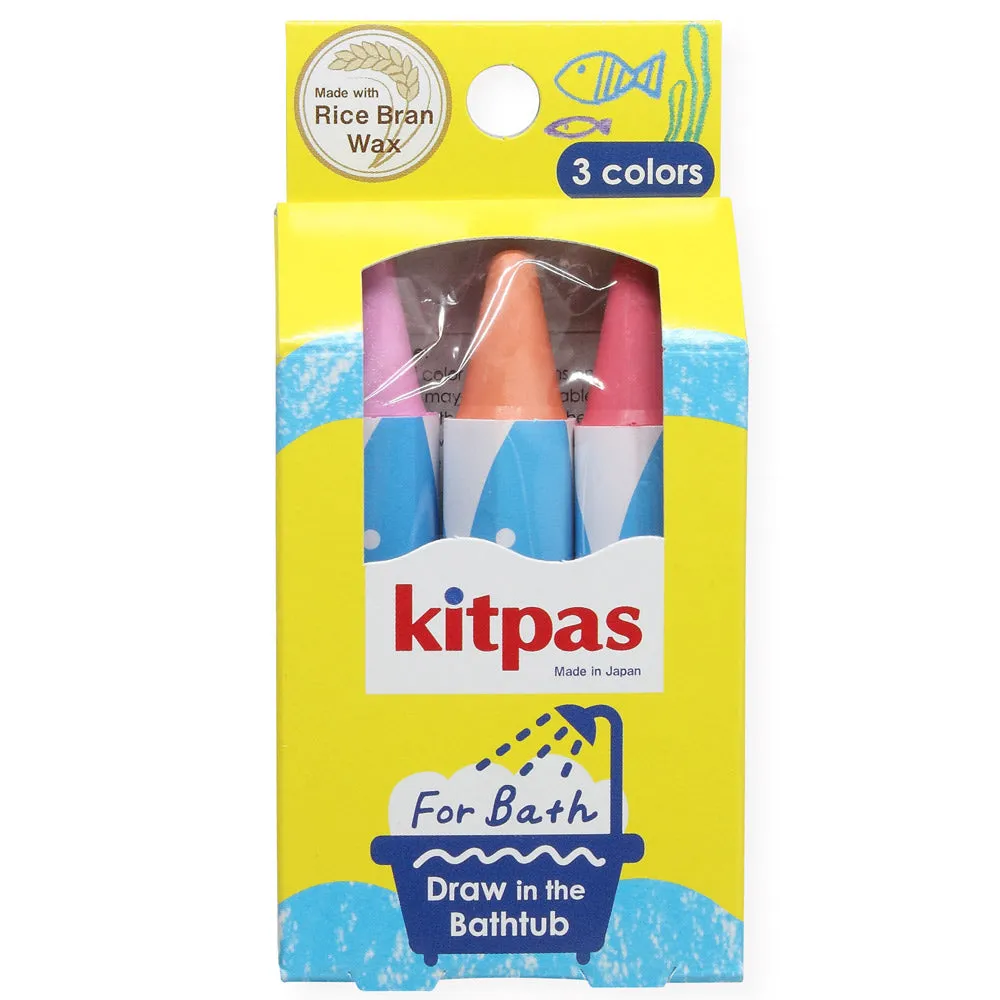 Kitpas Bath Rice Wax Crayons 3 Pack - Coral