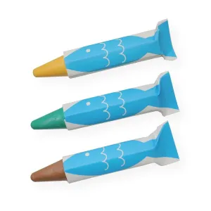 Kitpas - set of 3 rice wax crayons for bath - brown, green, yellow