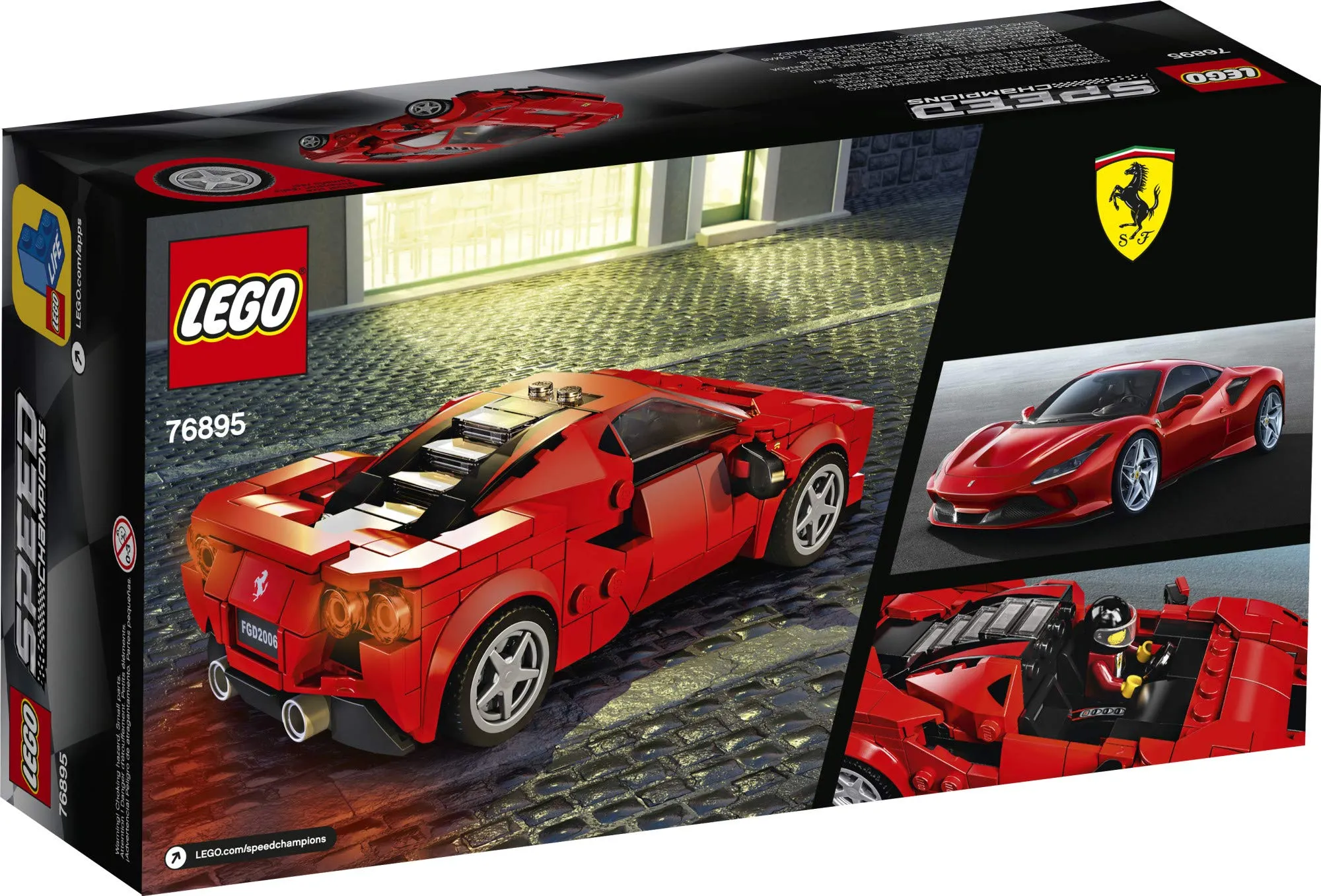 LEGO Speed Champions 76895 Ferrari F8 Tributo Toy Cars for Kids, Building Kit Featuring Minifigure (275 Pieces) (Like New, Open Box)