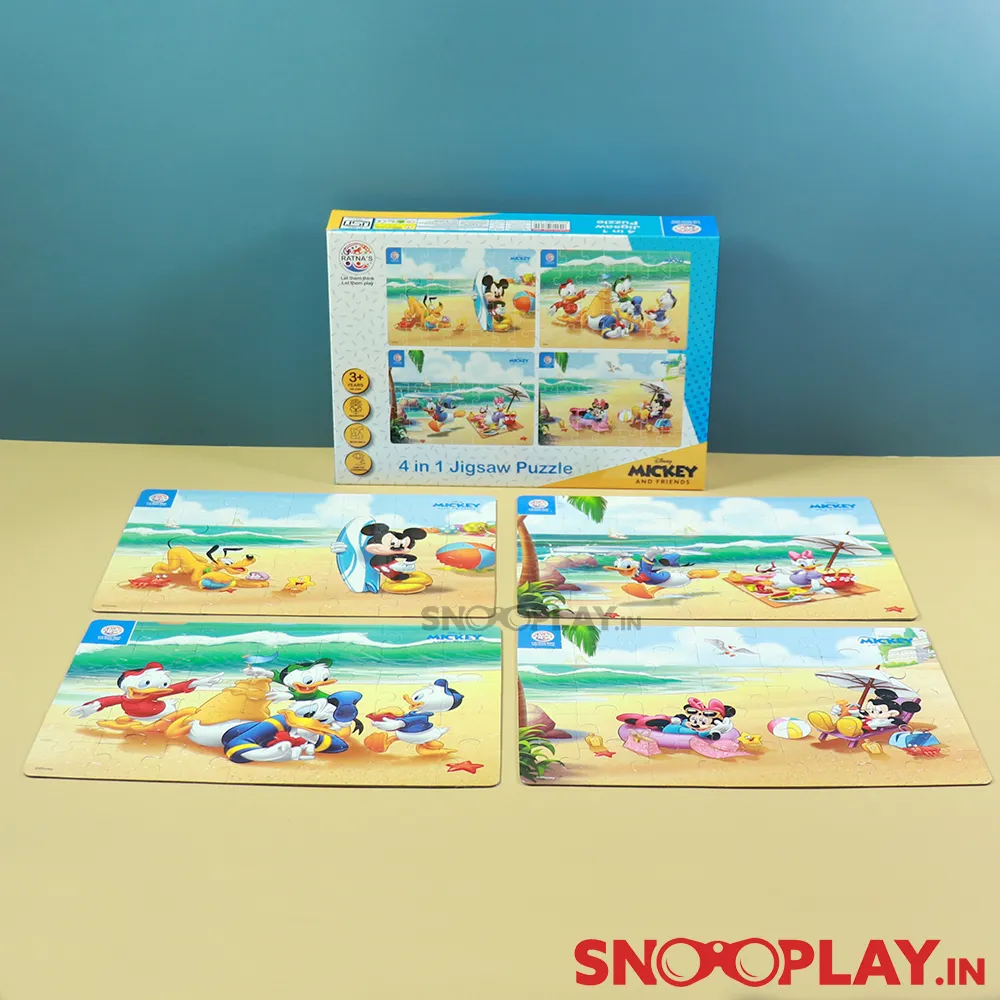 Licensed Mickey Mouse Puzzle Game- 4 in 1 Puzzle Game