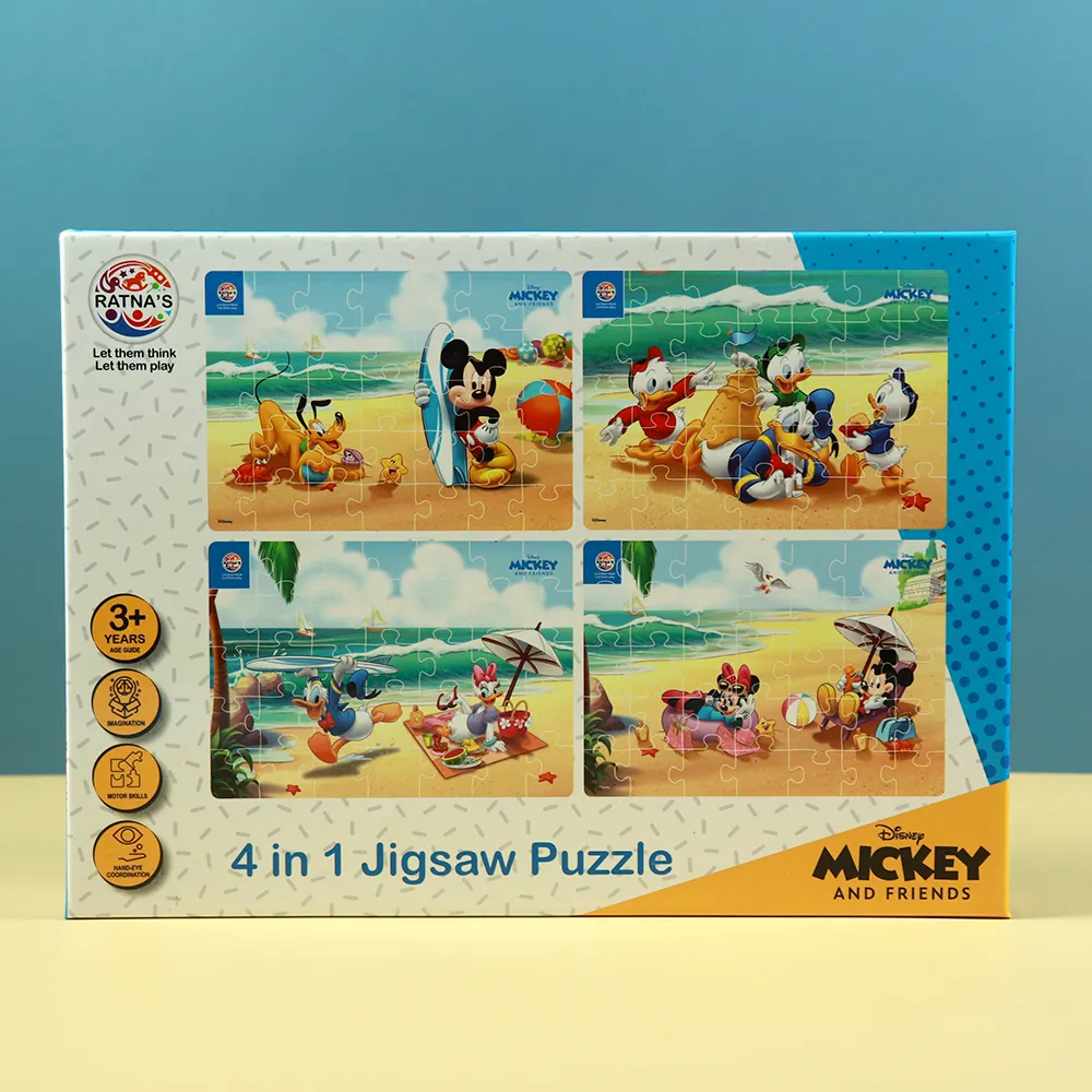 Licensed Mickey Mouse Puzzle Game- 4 in 1 Puzzle Game