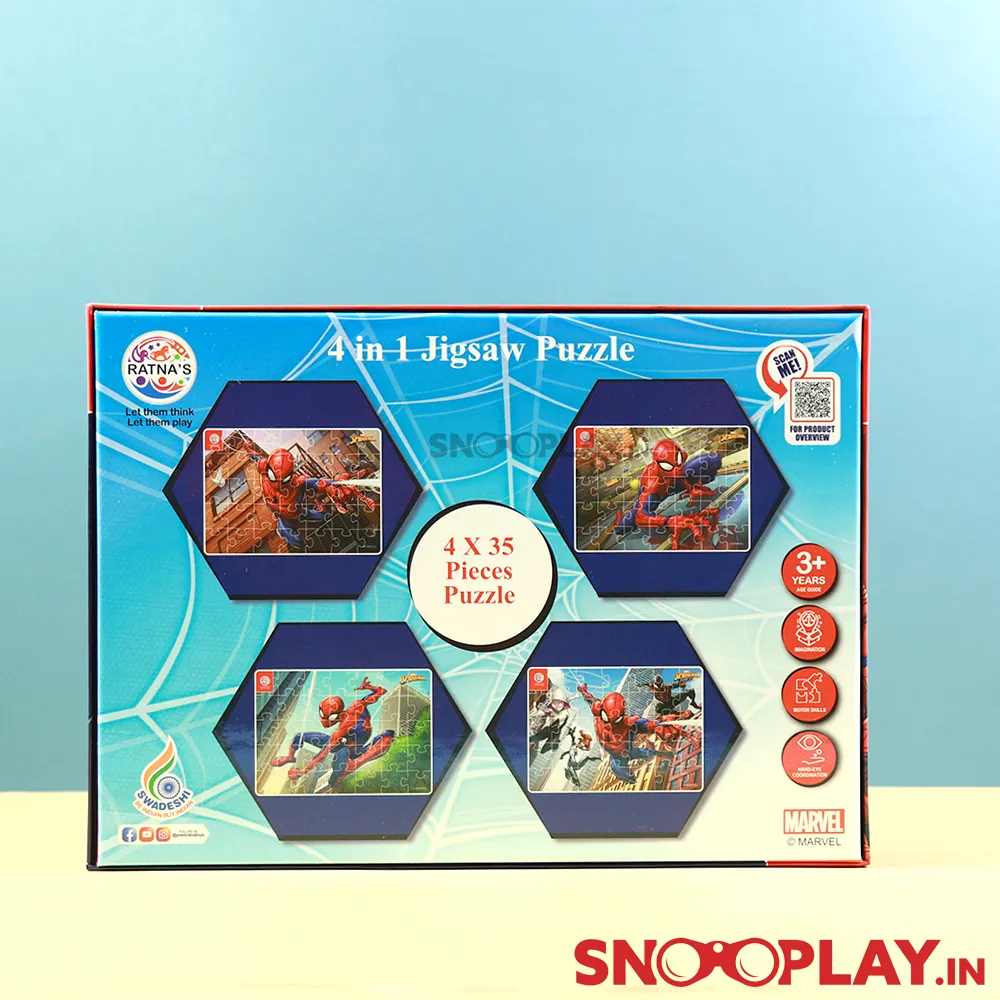 Licensed Spiderman Puzzle Game- 4 in 1 Puzzle Game