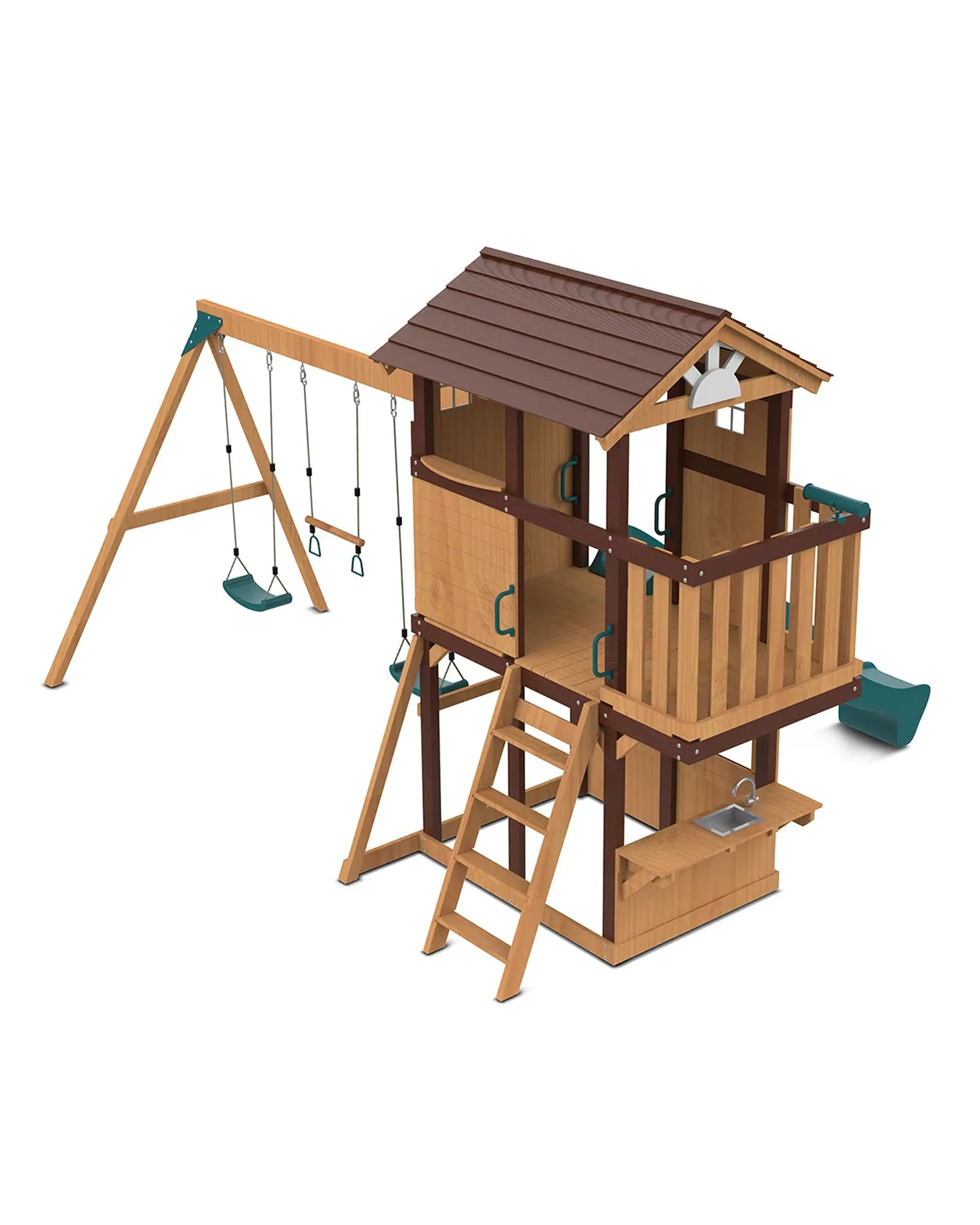 Lifespan Kids Darlington Play Centre Set with 2.2m Green Slide