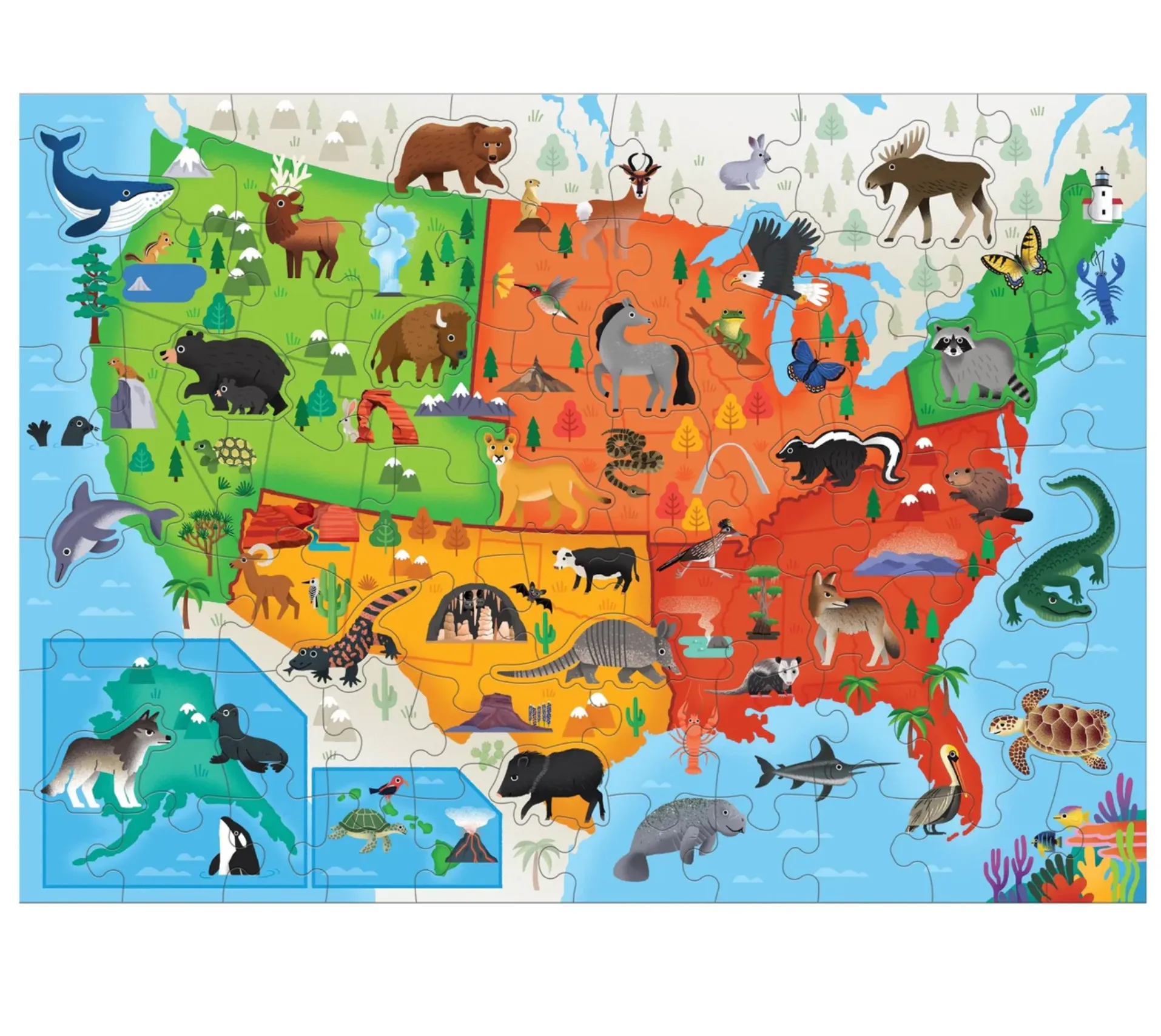 Little Park Ranger National Parks Map of the U.S.A. Geography Puzzle