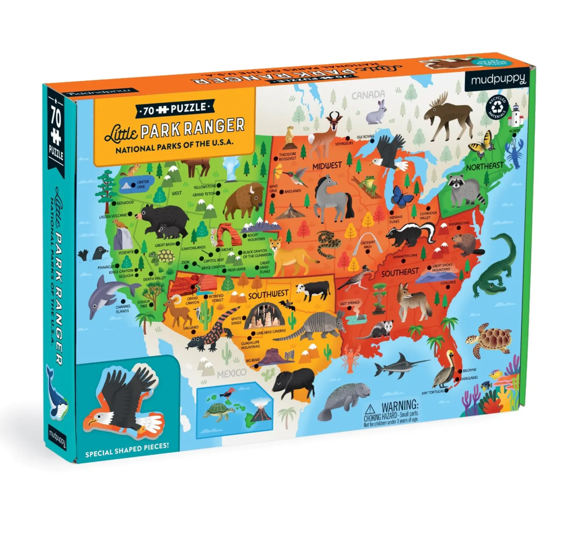 Little Park Ranger National Parks Map of the U.S.A. Geography Puzzle