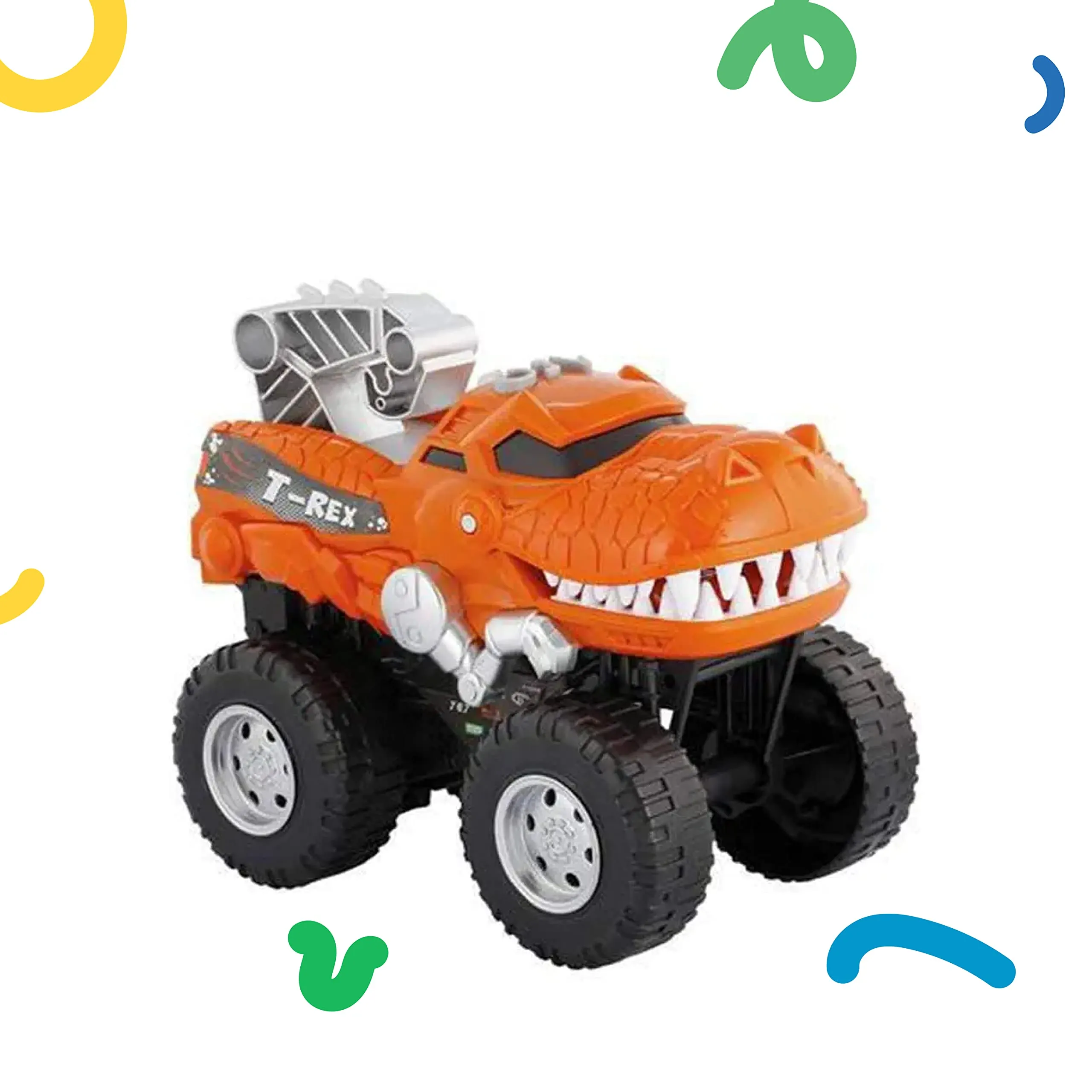 Powerful Dinosaur Monster Truck With Chomping, Roaring T-Rex - Battery Powered Dinosaur