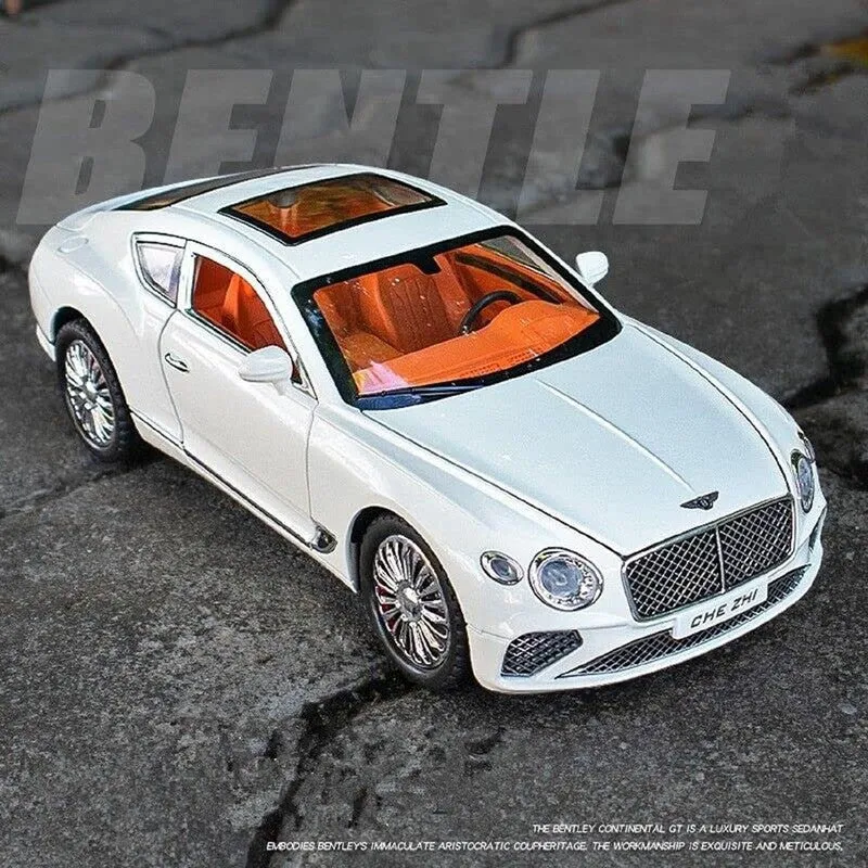 Resembling Bentley Continental GT Diecast Car | White