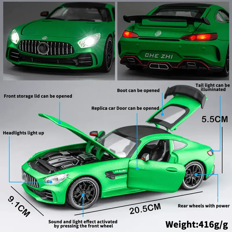 Resembling Big Size 1/24 Benz AMG GTR RB Toy Cars