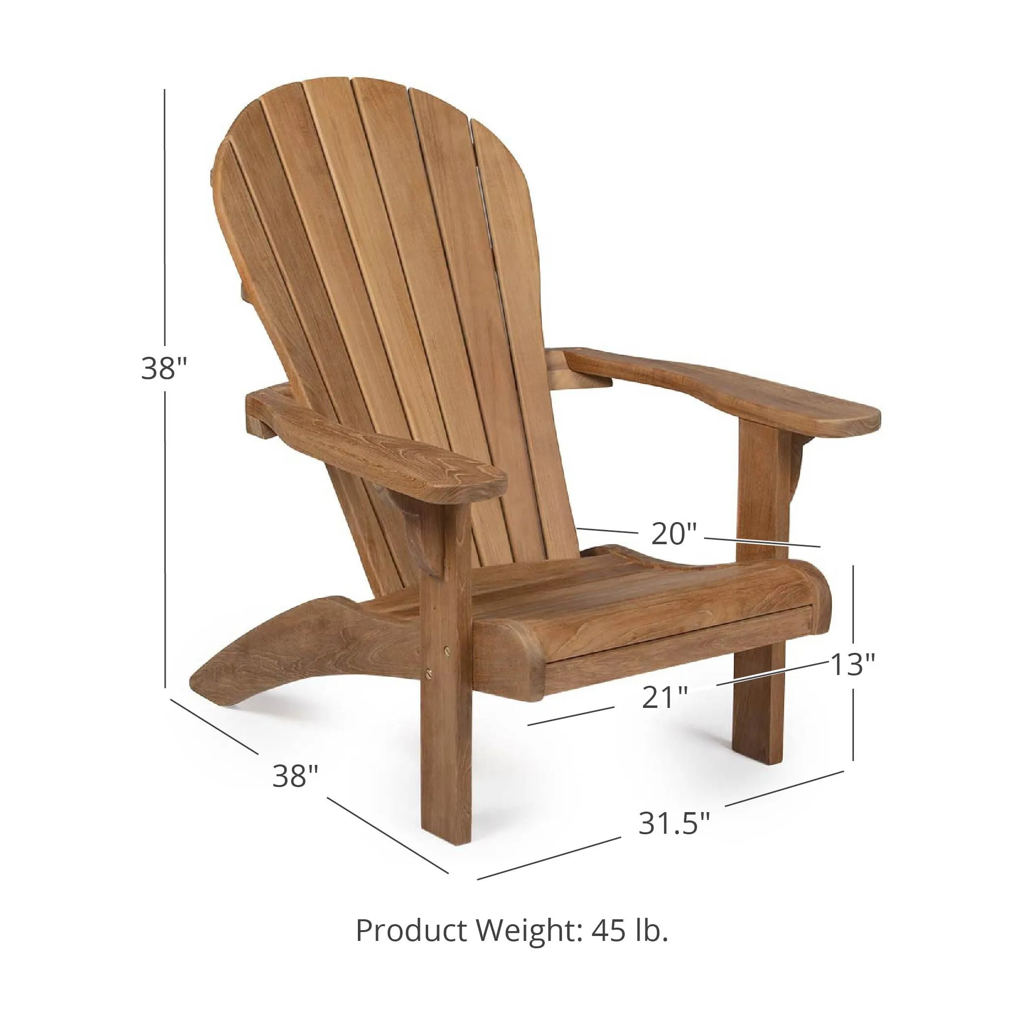 Savannah Grade A Teak Adirondack Chair