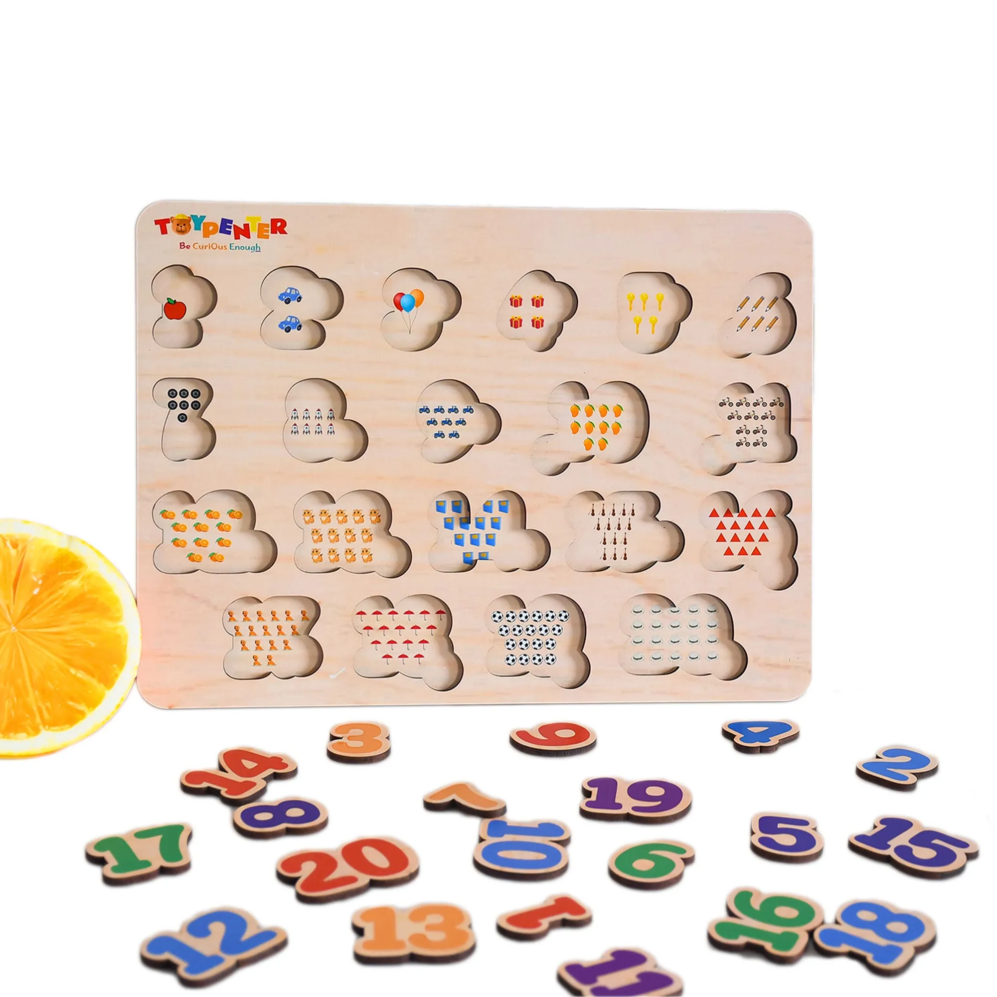 TOYPENTER Wooden Learning Educational Board for Kids, Puzzle Toys for 2 Years Old Boys & Girls - Combo Pack (Alphabets & Numbers) (ABC & 123)