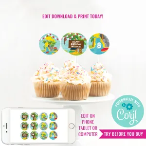 Waterpark Party Cupcake Toppers | Pool Party Fun