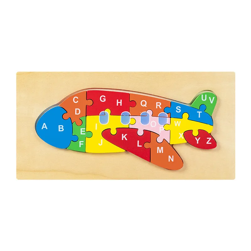 Wooden Alphabet Learning Jigsaw Puzzle Random Character - 191