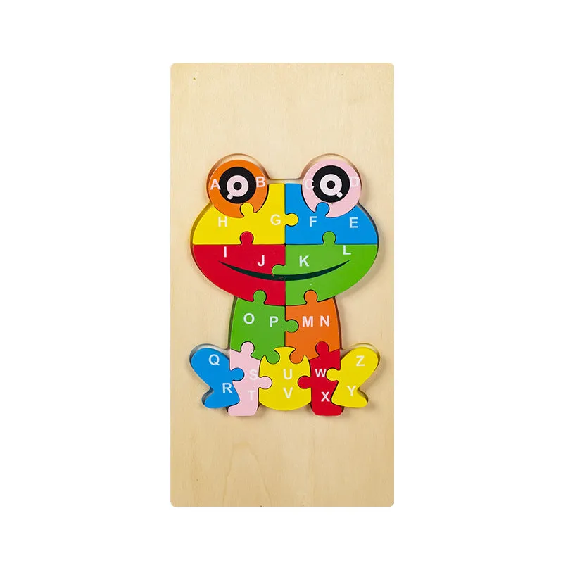 Wooden Alphabet Learning Jigsaw Puzzle Random Character - 191