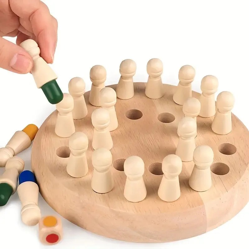 Wooden Memory Matchstick Chess Game