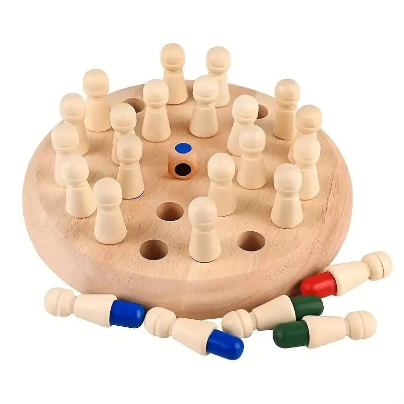 Wooden Memory Matchstick Chess Game