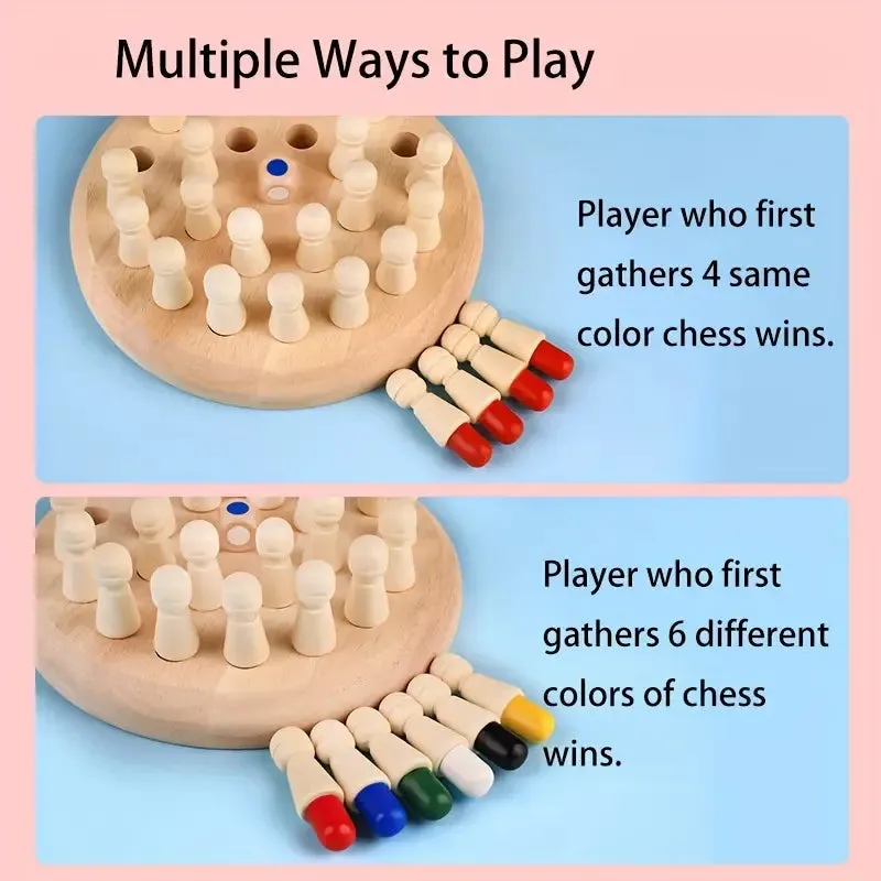 Wooden Memory Matchstick Chess Game