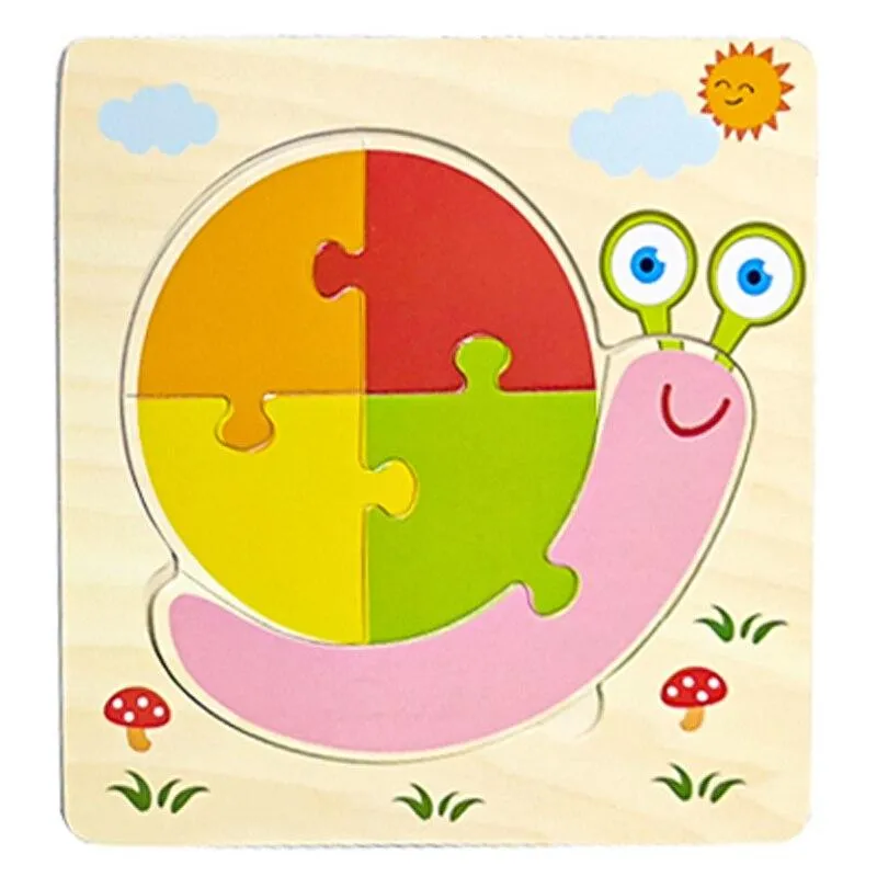 Wooden Toys 3D Puzzle Jigsaw BoardToys for Children Kids Baby Early Educational Brain Teaser Animal Cartoon Puzzle