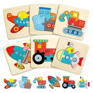 Wooden Toys 3D Puzzle Jigsaw BoardToys for Children Kids Baby Early Educational Brain Teaser Animal Cartoon Puzzle