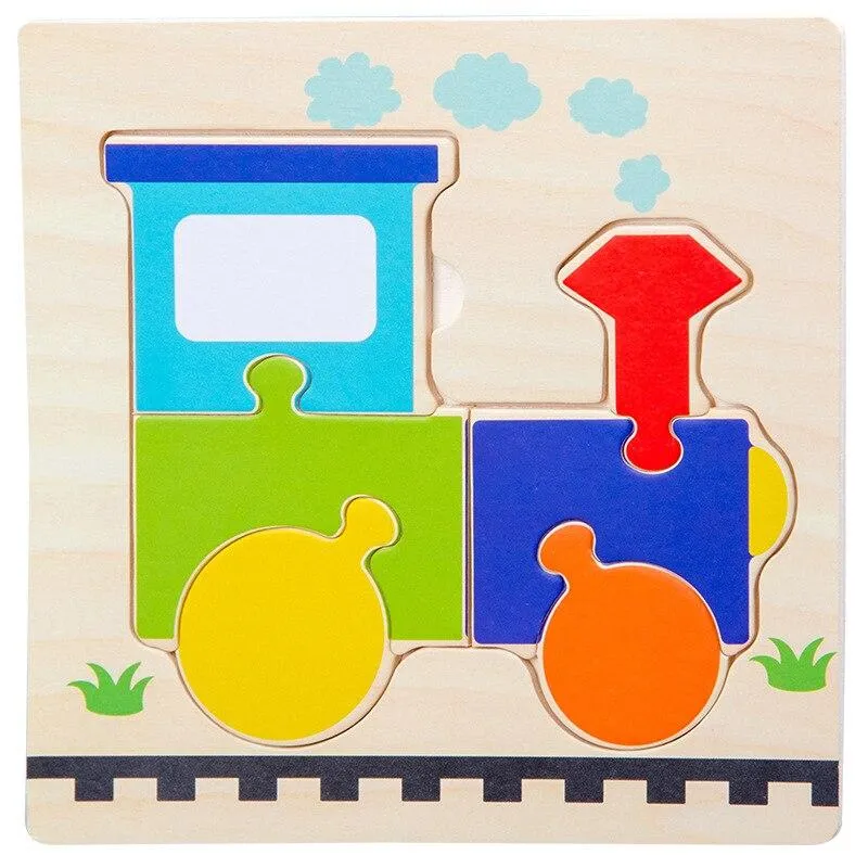 Wooden Toys 3D Puzzle Jigsaw BoardToys for Children Kids Baby Early Educational Brain Teaser Animal Cartoon Puzzle